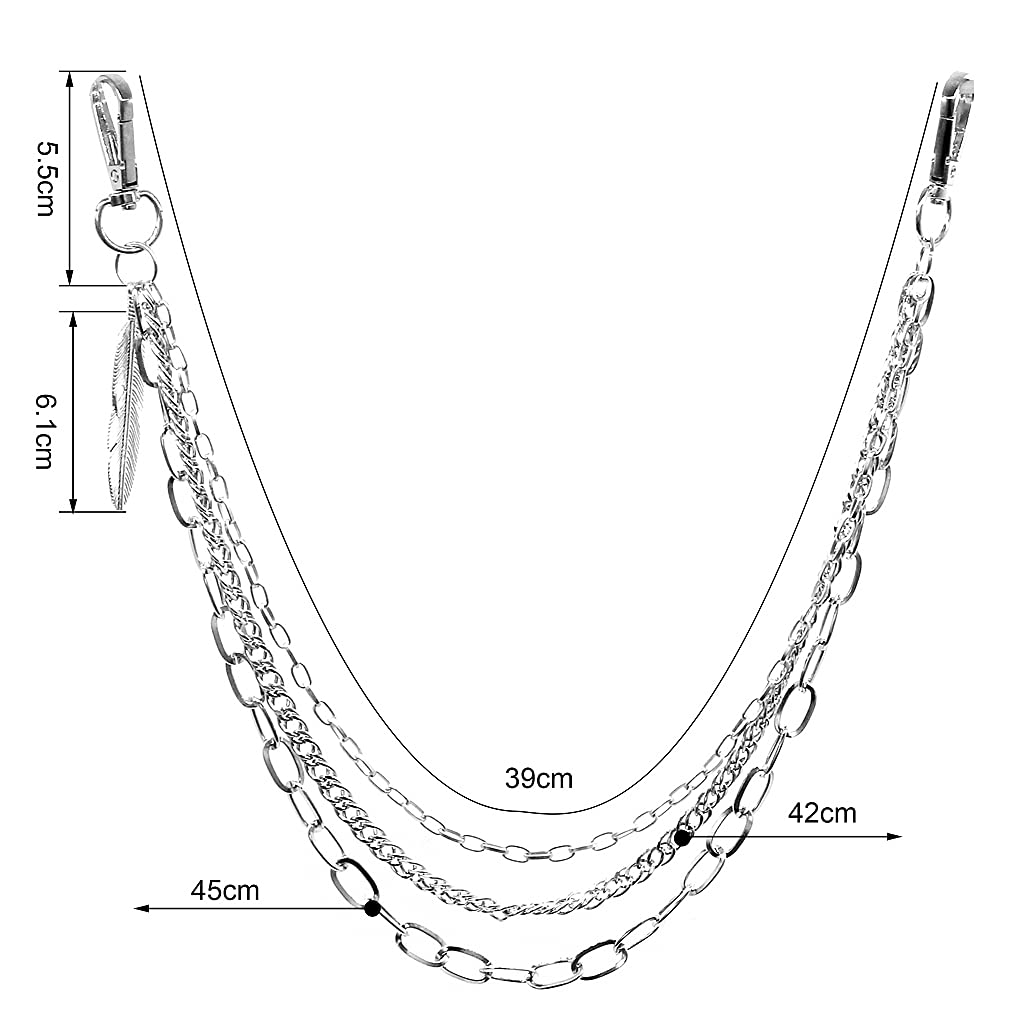 PALAY Pants Chain Jeans Chain for Men Women Fashion Gothic Punk Wallet Pocket Chain Belt Chain Hip Hop Rock Biker Trousers Chain (Silver) PALAY Pants Chain Jeans Chain for Men Women Fashion Gothic Punk Wallet Pocket Chain Belt Chain Hip Hop Rock Biker Trousers Chain (Silver)